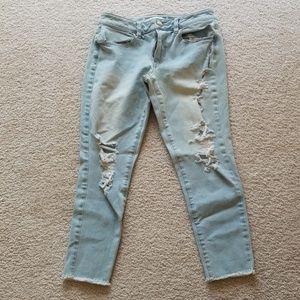 American Eagle Lt. Blue jeggings crop sz6 long